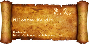 Miloszav Kandid névjegykártya